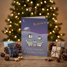 Schattige Pinguïn Trui Familie | Modern Kerstmis