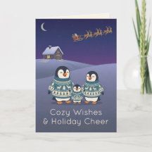 Schattige Pinguïn Trui Familie | Modern Kerstmis