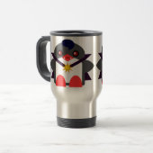 Schattige Pinguïn Vampier Reisbeker (Voorkant links)