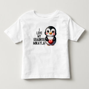 Schattige Pinguïn verklaart "Ik hou van mijn Graun Kinder Shirts