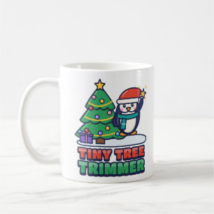 Schattige pinguïn versiert een kerstboom koffiemok