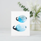 Schattige pinguïn waterverf kunst briefkaart (Staand voorkant)