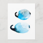 Schattige pinguïn waterverf kunst briefkaart (Voorkant)