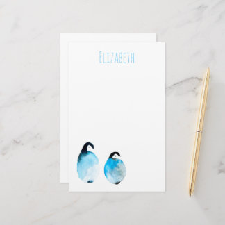 Schattige pinguïn waterverf kunst briefpapier