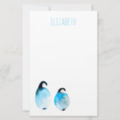 Schattige pinguïn waterverf kunst briefpapier (Voorkant)