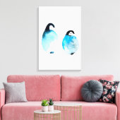 Schattige pinguïn waterverf kunst canvas afdruk (Insitu (Woonkamer))
