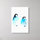 Schattige pinguïn waterverf kunst canvas afdruk (Voorkant)