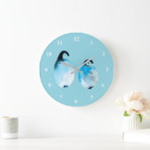 Schattige pinguïn waterverf kunst grote klok (Huis)