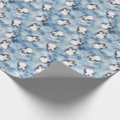 Schattige pinguïn winterinpakpapier cadeaupapier (Hoek)