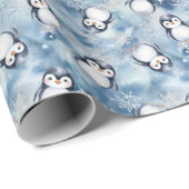 Schattige pinguïn winterinpakpapier cadeaupapier (Rol Hoek)