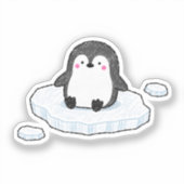 Schattige Pinguïn zittend op ijsschots Sticker (Voorkant)