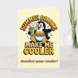 Schattige Pinguïn Zomer Dranken Maken Me Koeler Re Kaart