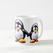 Schattige Pinguïnfamilie Koffiemok (Voorkant rechts)