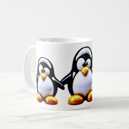Schattige Pinguïnfamilie Koffiemok