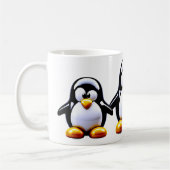 Schattige Pinguïnfamilie Koffiemok (Links)