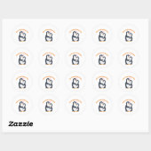 Schattige pinguïnknuffel – Winterliefde Ronde Sticker (Vel)