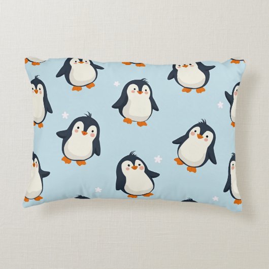 Schattige pinguïnkussen 3 accent kussen (Achterkant)