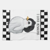 schattige pinguïnliefhebbers voegen tekst toe theedoek (Horizontaal)