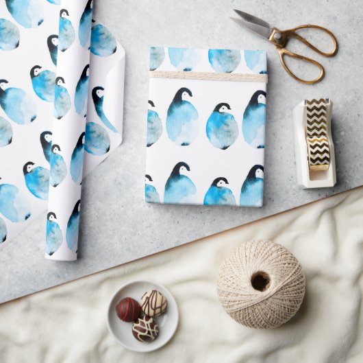 Schattige pinguïns aquarel cadeaupapier (Crafts)