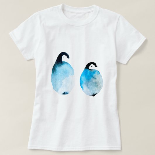 Schattige pinguïns aquarel t-shirt (Design voorkant)