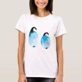 Schattige pinguïns aquarel t-shirt (Voorkant)