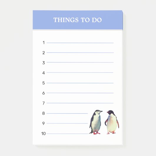 Schattige Pinguïns & Bewerkbare Dingen Om Te Doen Post-it® Notes (Voorkant)