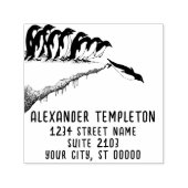 Schattige Pinguïns Cliff Duiken Naam Retouradres Zelfinktende Stempel (Design)
