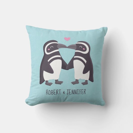 Schattige Pinguïns die Kussen, Partner voor het Le Kussen (Voorkant)