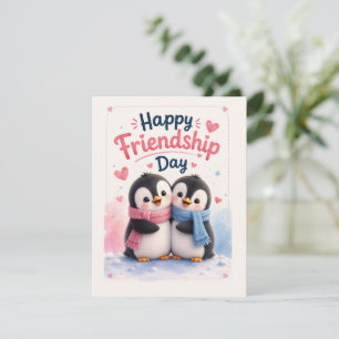 Schattige Pinguïns Gelukkige Vriendschapsdag Kaart