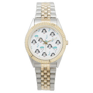 schattige pinguïns horloge
