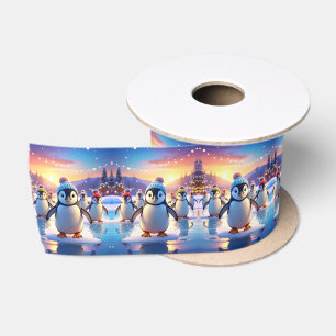 Schattige Pinguïns in Wintermutsen Lint