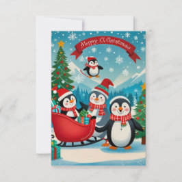 Schattige pinguïns kaart