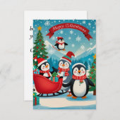 Schattige pinguïns kaart (Voorkant / Achterkant)