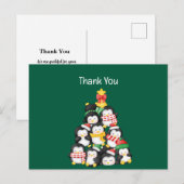 schattige pinguïns kerstploeg feestdagenkaart (Voorkant / Achterkant)