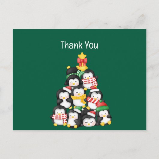 schattige pinguïns kerstploeg feestdagenkaart (Voorkant)