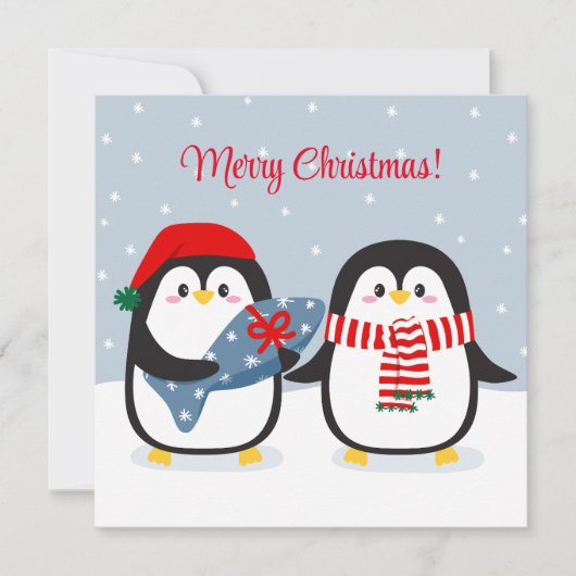 Schattige pinguïns met cadeau kaart (Voorkant)