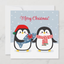 Schattige pinguïns met cadeau
