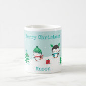 Schattige pinguïns met kerstcadeaus koffiemok (Center)