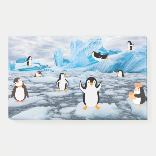 schattige pinguïns op Antarctica-ijs Post-it® Notes (Voorkant)