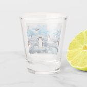 schattige pinguïns op Antarctica-ijs Shot Glas (Achterkant)