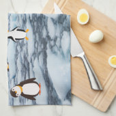 schattige pinguïns op Antarctica-ijs Theedoek (Quarter Fold)