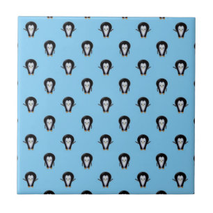 Schattige Pinguïns over Winterblauw Tegeltje