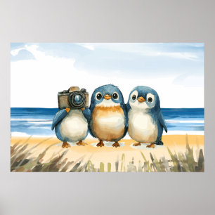 Schattige pinguïns poster