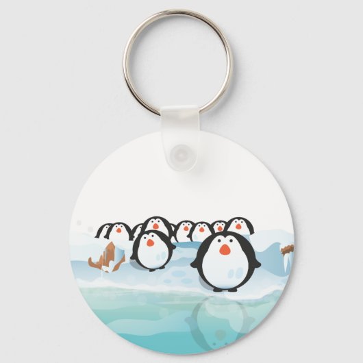 Schattige Pinguïns Sleutelhanger (Voorkant)