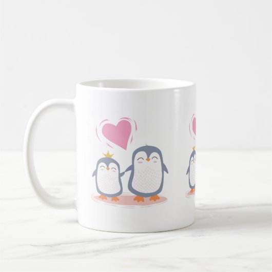 schattige pinguïns uit liefde koffiemok (Links)