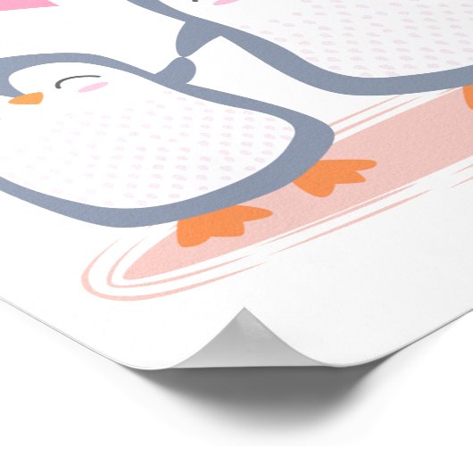 schattige pinguïns uit liefde poster (Hoek)