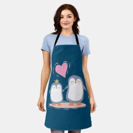 schattige pinguïns uit liefde schort