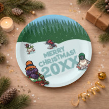Schattige Pinguïns Voegen Het Jaar Vrolijk Kerstfe