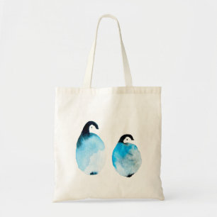 Schattige pinguïns waterverf tote bag