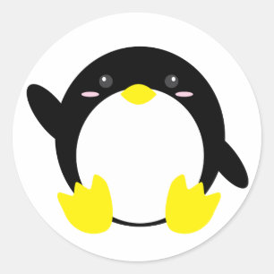 Schattige pinguïnstickers ronde sticker